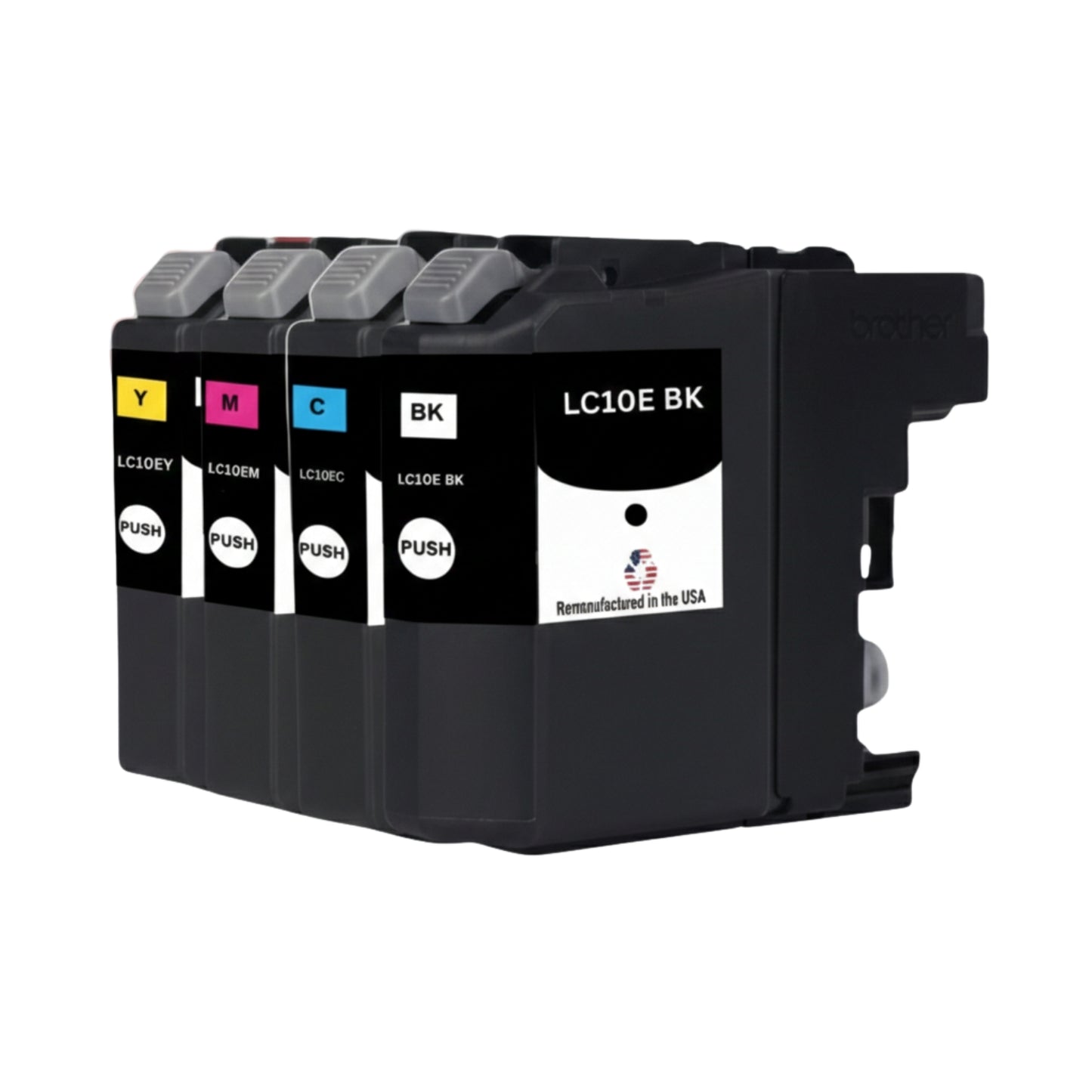 JIT Brand for Brother LC10E Black and CMY Remanufactured in the USA Ink Cartridge 4PK