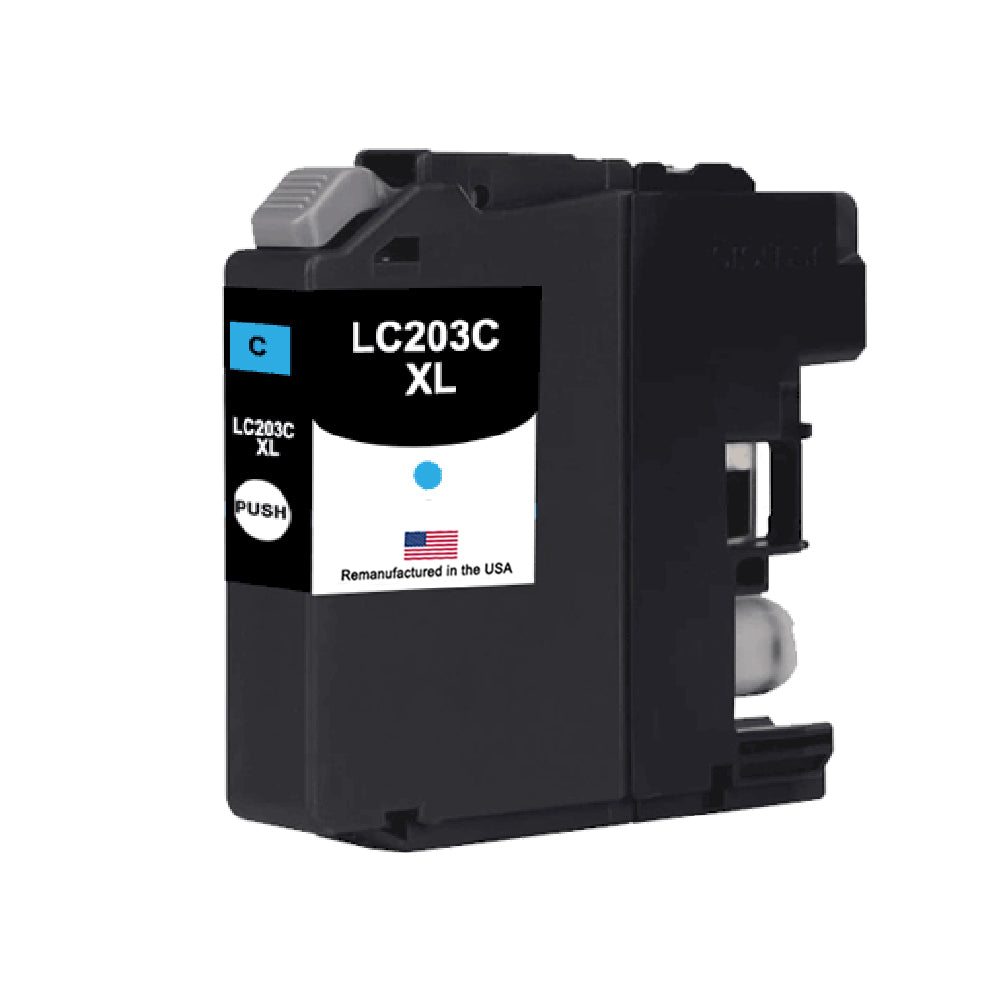 JIT Brand for Brother LC203C XL High Yield Cyan Remanufactured in the USA Ink Cartridge