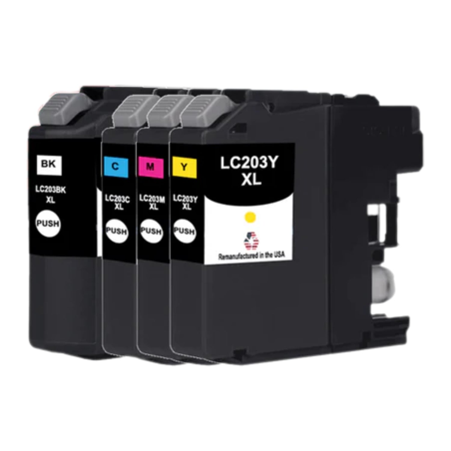 JIT Brand for Brother LC203 XL High Yield Black / 3 Color 4-Pack Remanufactured in the USA Ink Cartridges