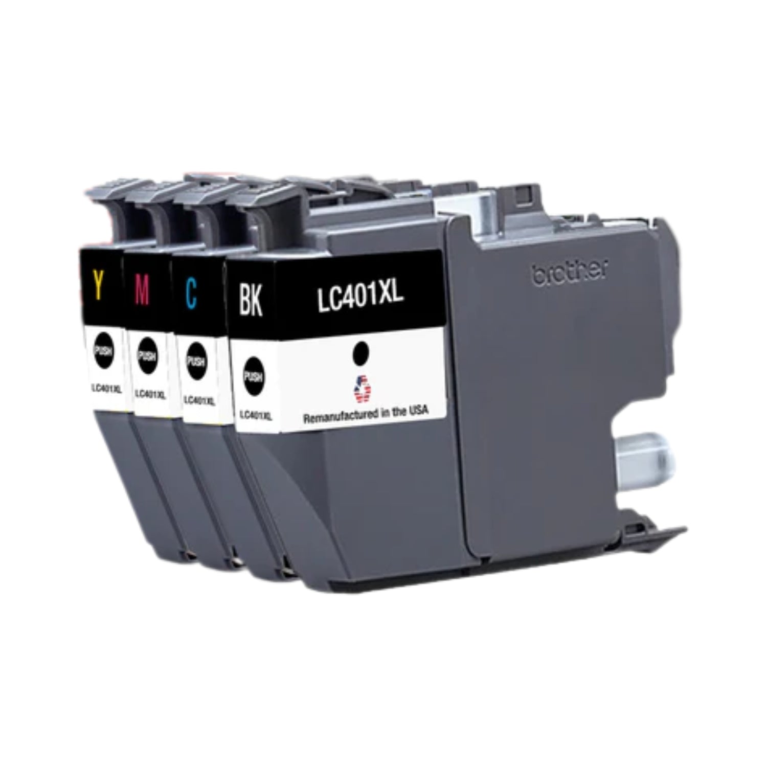 JIT Brand for Brother LC401XL 1 Black and 3 Color High Yield Remanufactured in USA Inkjet Cartridge, 4-Pack