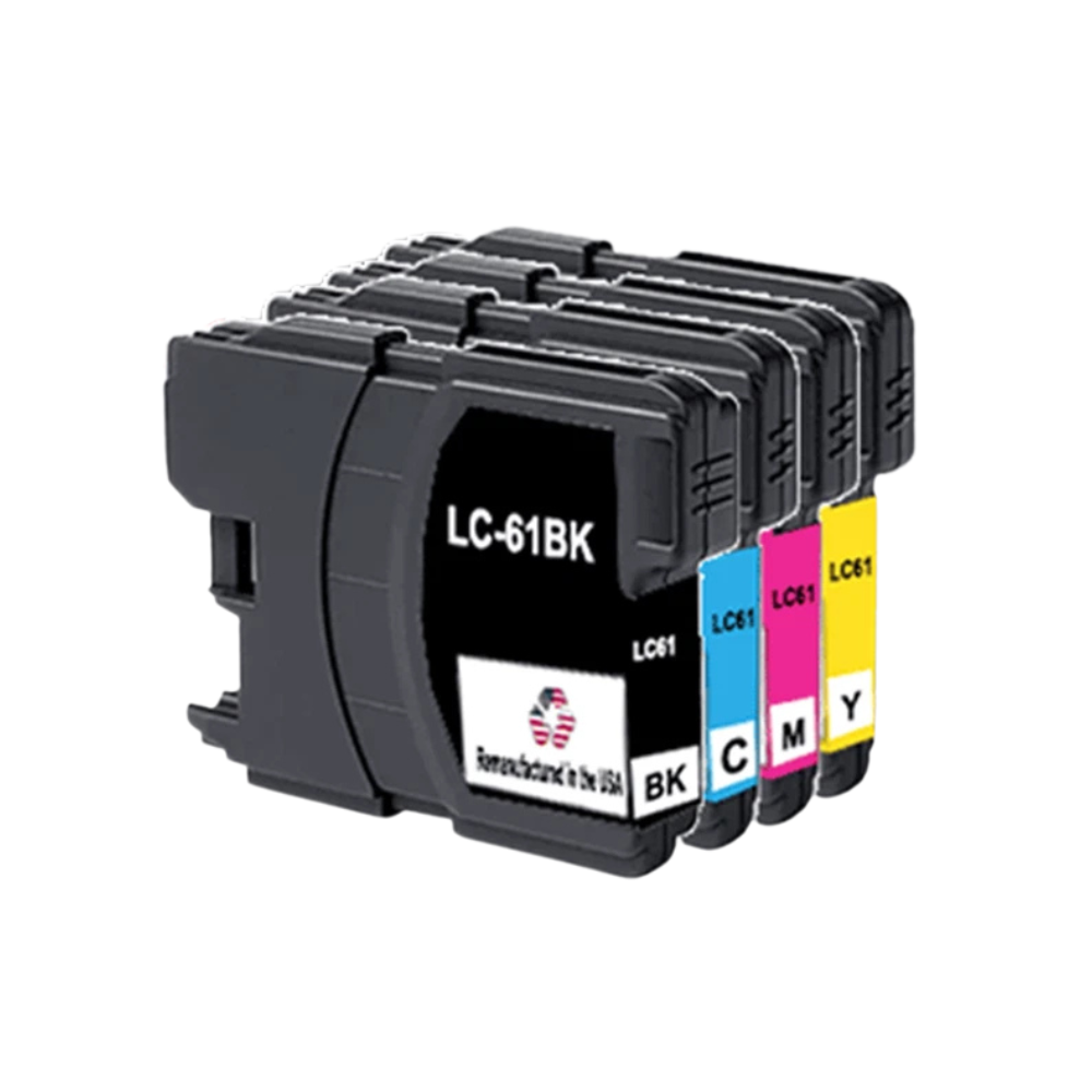 JIT Brand for Brother LC61 1 Black / 3 Color Remanufactured in the USA Ink Cartridges 4-pack