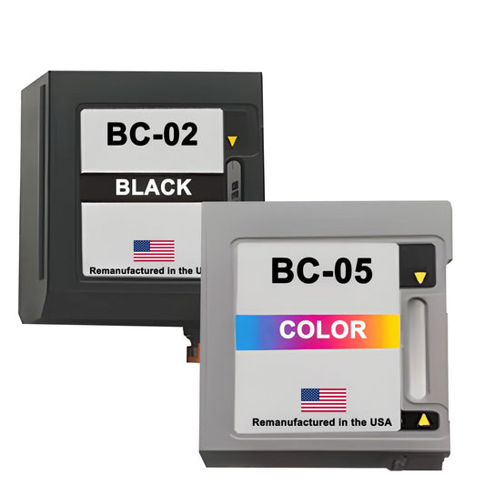 JIT Brand for Canon BC-02 Black / BC-05 Color Combo Pack Remanufactured in the USA Ink Cartridges