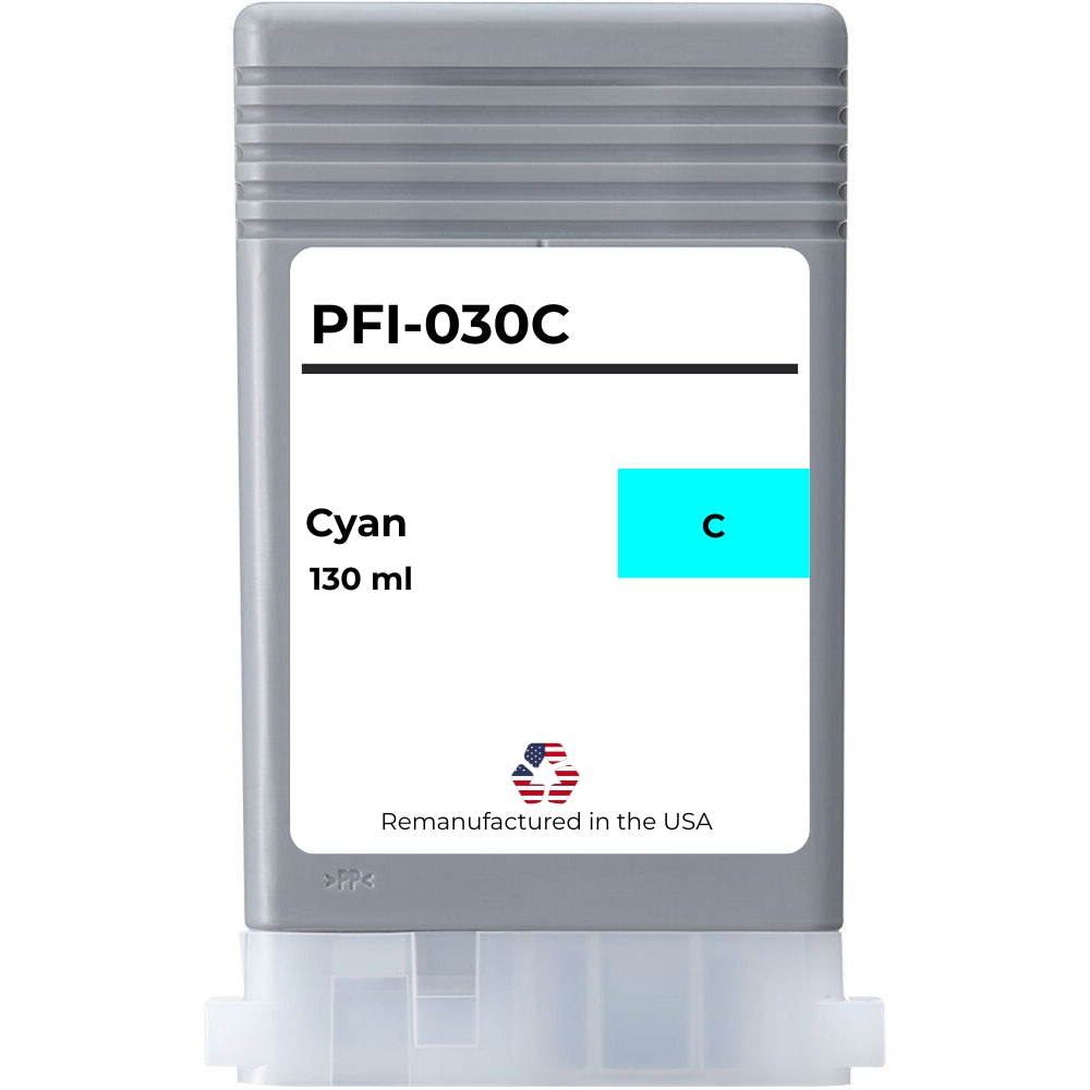 JIT Brand for Canon PFI-030 130mL Cyan Remanufactured in the USA Ink Cartridges,3490C001