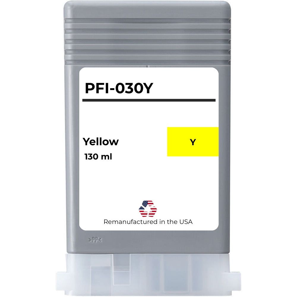 JIT Brand for Canon PFI-030 130mL Yellow Remanufactured in the USA Ink Cartridges,3492C001