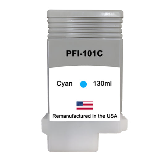 JIT Brand for Canon PFI-101 130mL Cyan Remanufactured in the USA Ink Cartridge
