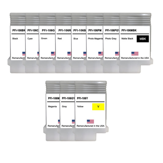 JIT Brand for Canon PFI-106 130mL 12-Pack Remanufactured in the USA Ink Cartridge