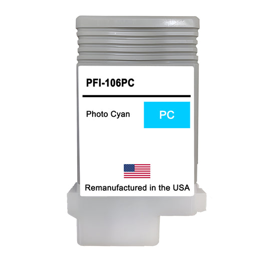 JIT Brand for Canon PFI-106 130mL Photo Cyan Remanufactured in the USA Ink Cartridge