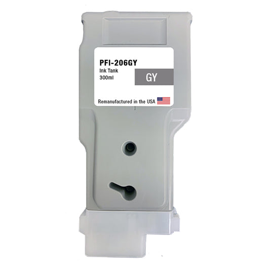 JIT Brand for Canon PFI-206 300mL Gray PFI-206GY Remanufactured in the USA Ink Cartridge