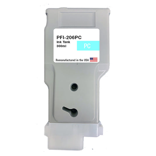 JIT Brand for Canon PFI-206 300mL Photo Cyan PFI-206PC Remanufactured in the USA Ink Cartridge