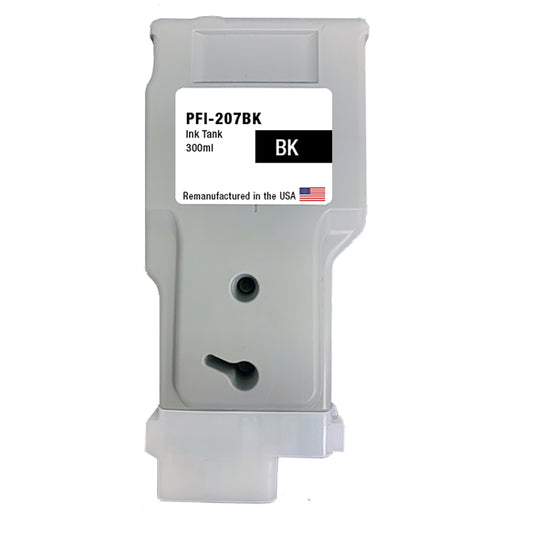 JIT Brand for Canon PFI-207 300mL Black PFI-207BK Remanufactured in the USA Ink Cartridge