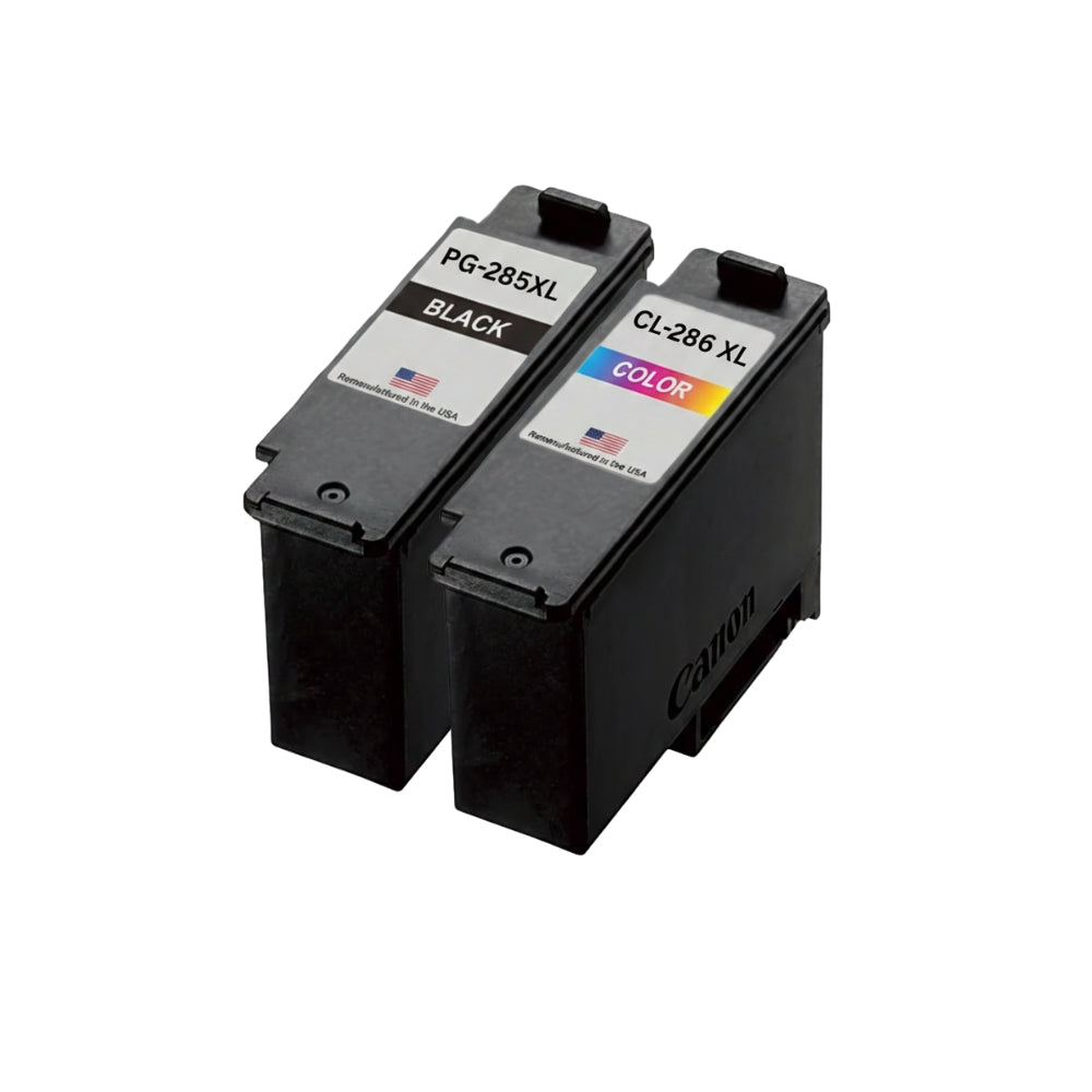 JIT Brand for Canon PFI-285XL Black /CL-286XL Color Remanufactured in the USA Ink Cartridges