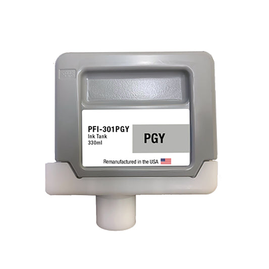 JIT Brand for Canon PFI-301 330mL Photo Gray PFI-301PGY Remanufactured in the USA Ink Cartridge