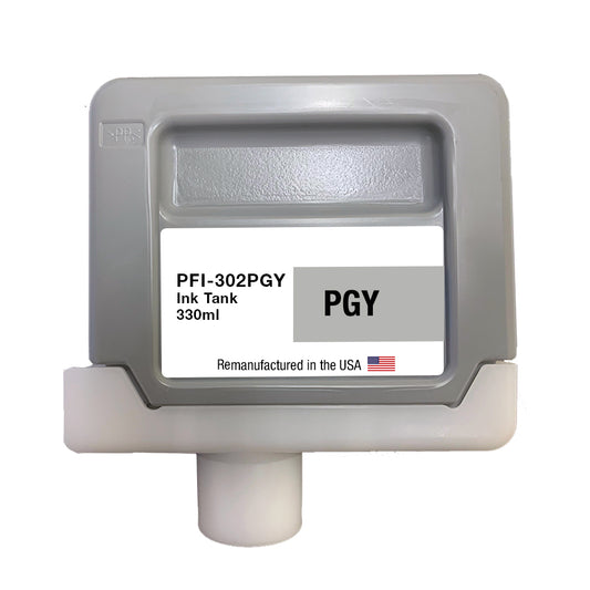 JIT Brand for Canon PFI-302 330mL Photo Gray PFI-302PGY Remanufactured in the USA Ink Cartridge