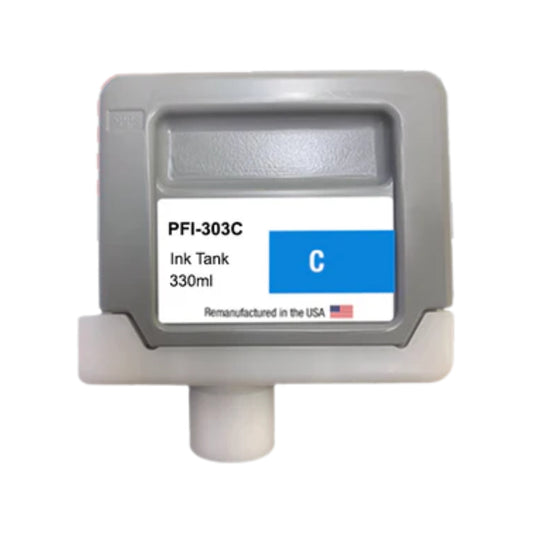 JIT Brand for Canon PFI-303 330ML Cyan Remanufactured in the USA Ink Cartridge