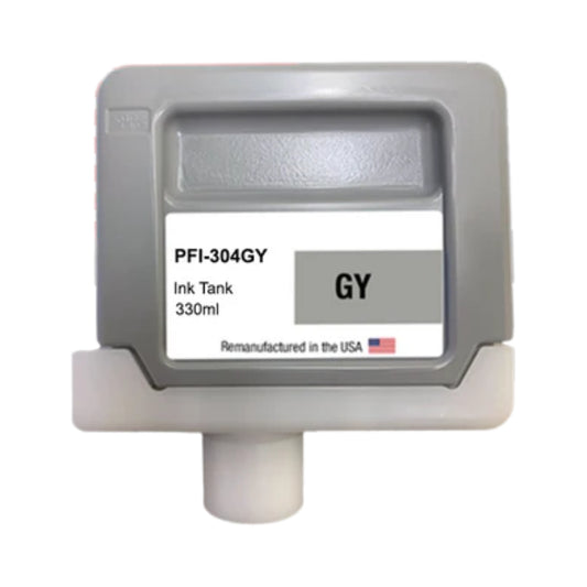 JIT Brand for Canon PFI-304 330ml Gray Remanufactured in the USA Ink Cartridge