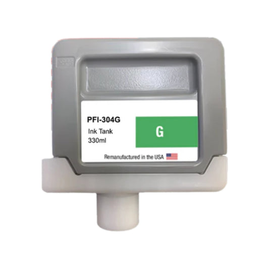 JIT Brand for Canon PFI-304 330ml Green Remanufactured in the USA Ink Cartridge