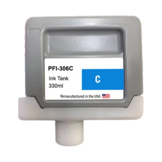 JIT Brand for Canon PFI-306 330ML Cyan Remanufactured in the USA Ink Cartridge