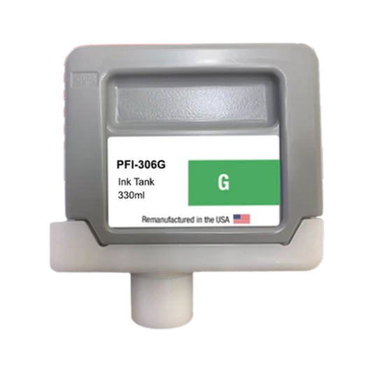 JIT Brand for Canon PFI-306 330ML Green Remanufactured in the USA Ink Cartridge