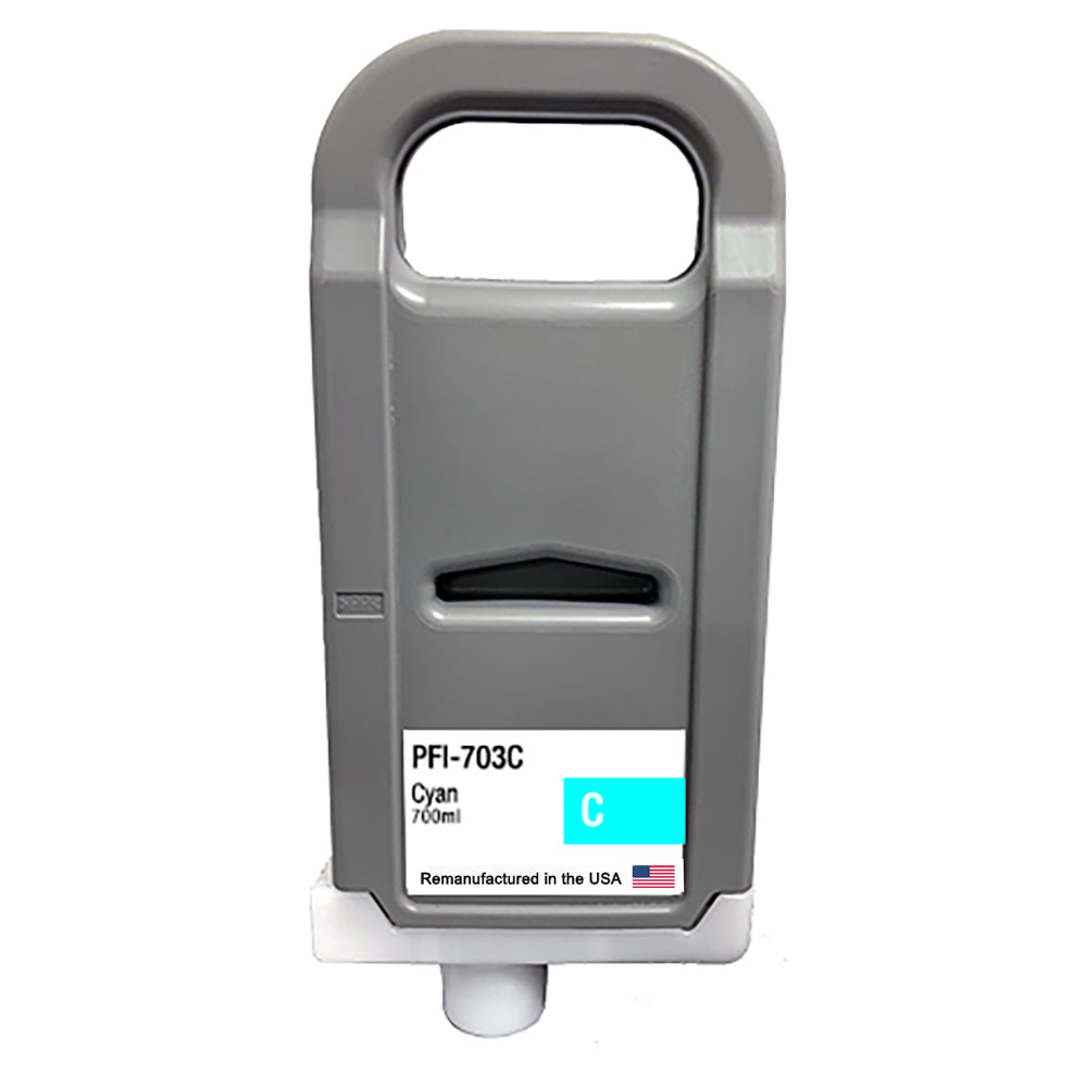JIT Brand for Canon PFI-703 700mL Cyan Remanufactured in the USA Ink Cartridge PFI-703C