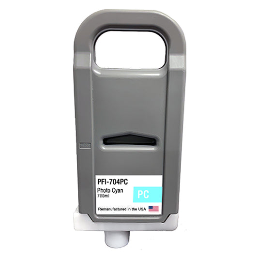 JIT Brand for Canon PFI-704 700mL Photo Cyan PFI-704PC Remanufactured in the USA Ink Cartridge