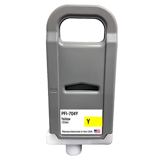 JIT Brand for Canon PFI-704 700mL Yellow PFI-704Y Remanufactured in the USA Ink Cartridge