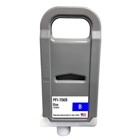 JIT Brand for Canon PFI-706 700mL Blue PFI-706B Remanufactured in the USA Ink Cartridge