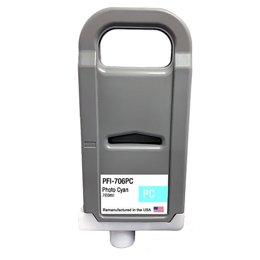 JIT Brand for Canon PFI-706 700mL Photo Cyan PFI-706PC Remanufactured in the USA Ink Cartridge