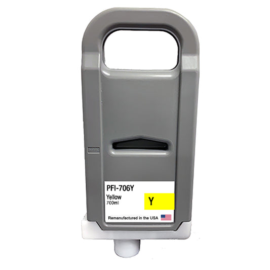 JIT Brand for Canon PFI-706 700mL Yellow PFI-706Y Remanufactured in the USA Ink Cartridge