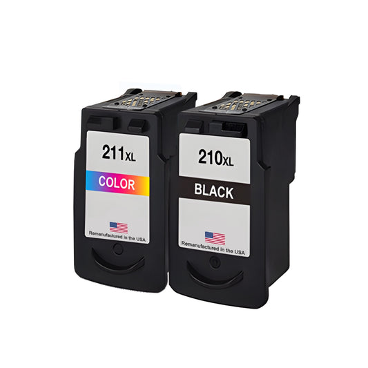 JIT Brand for Canon PG-210XL Black / CL-211XL Color Combo Pack Remanufactured in the USA Ink Cartridges