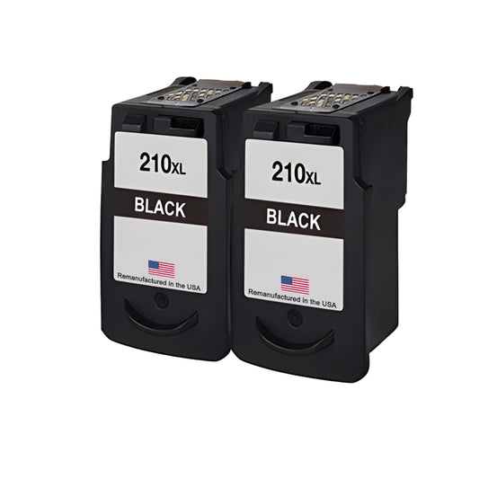 JIT Brand for Canon PG-210XL Black Twin Pack Remanufactured in the USA Ink Cartridges