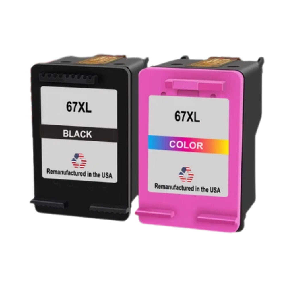 JIT Brand for HP 67XL Black / Color Combo Pack Remanufactured in the USA Ink Cartridges