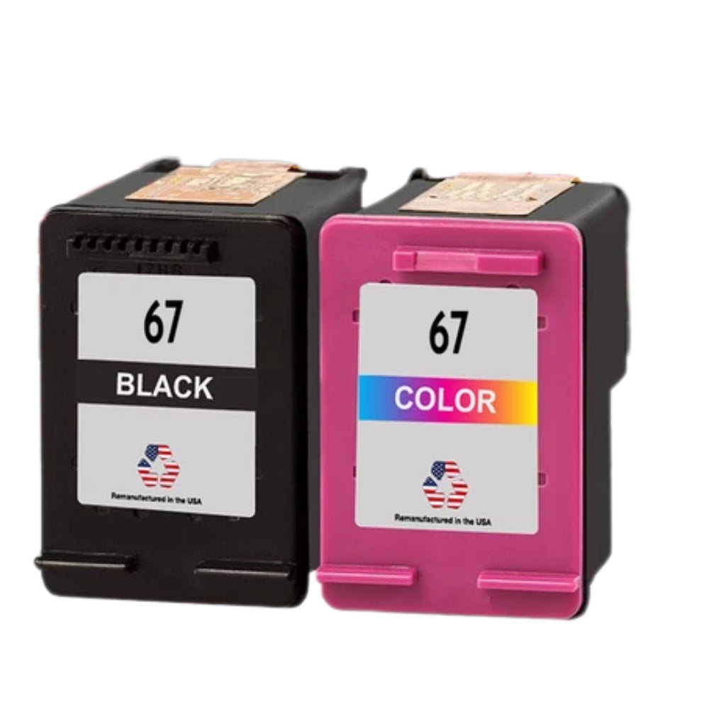 JIT Brand for HP 67 Black / Color Combo Pack Remanufactured in the USA Ink Cartridges