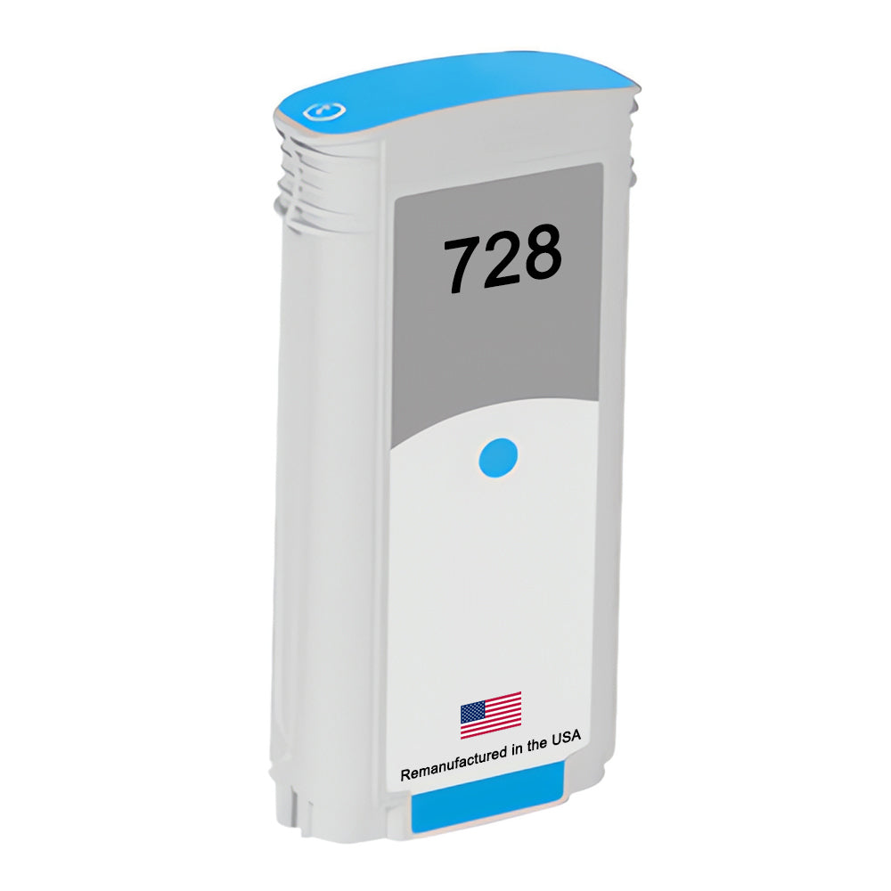 JIT Brand for HP 728 130mL (F9J67A) Cyan Remanufactured in the USA Ink Cartridges