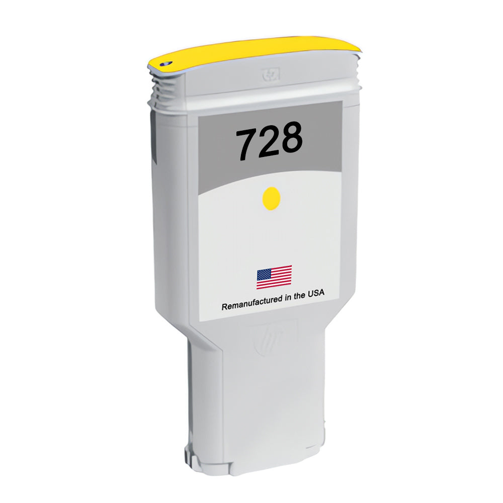 JIT Brand for HP 728 300mL (F9K15A) Yellow Remanufactured in the USA Ink Cartridges