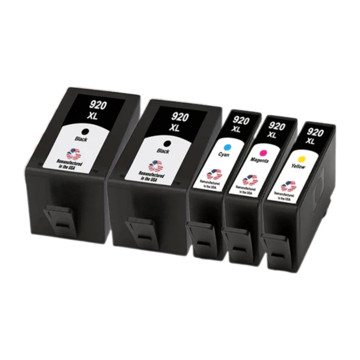 JIT Brand for HP 920XL 5-Pack 2 Black / 3 Color Remanufactured in the USA Ink Cartridges