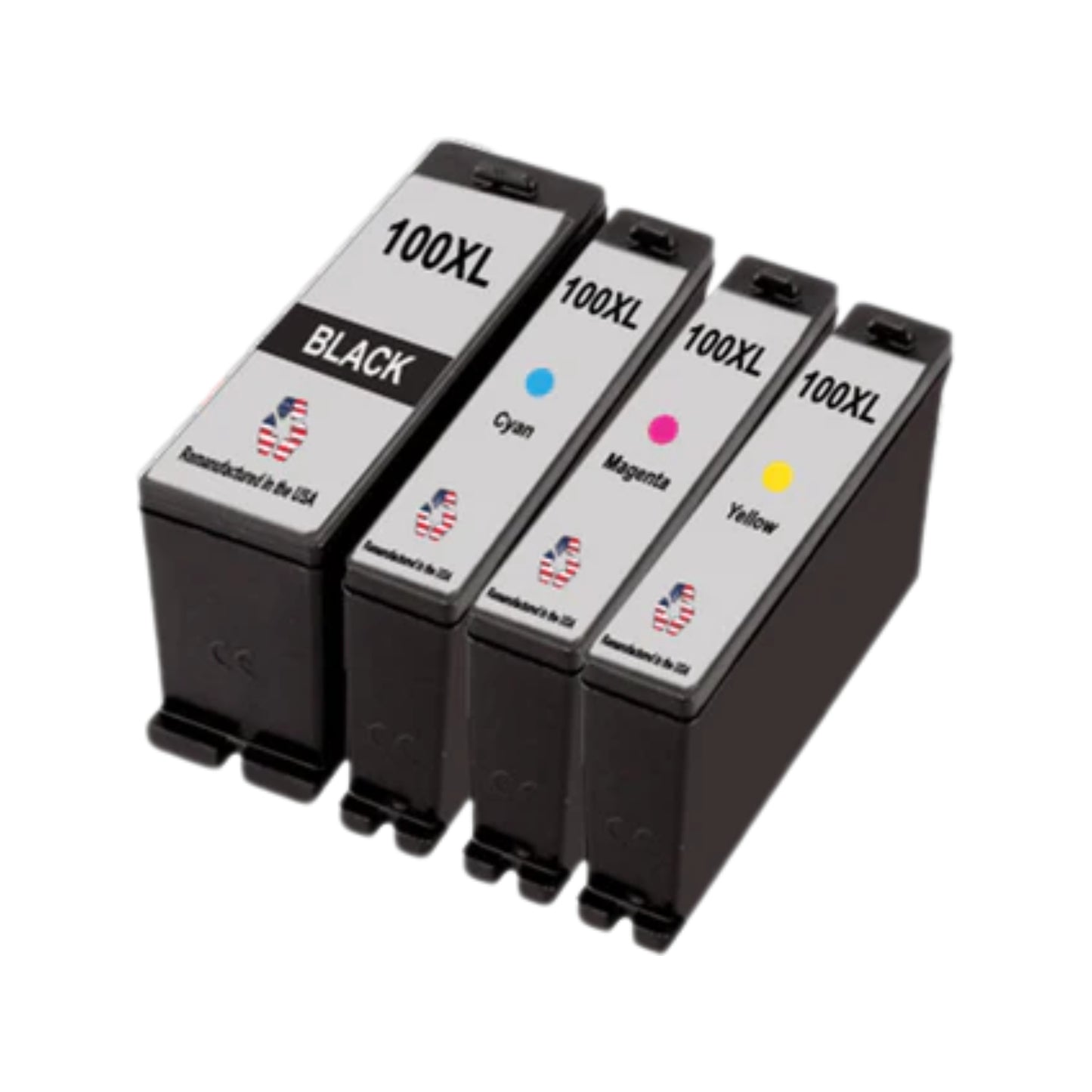 JIT Brand for Lexmark 100XL 1 Black / 3 Color Remanufactured in the USA Ink Cartridges 4-pack