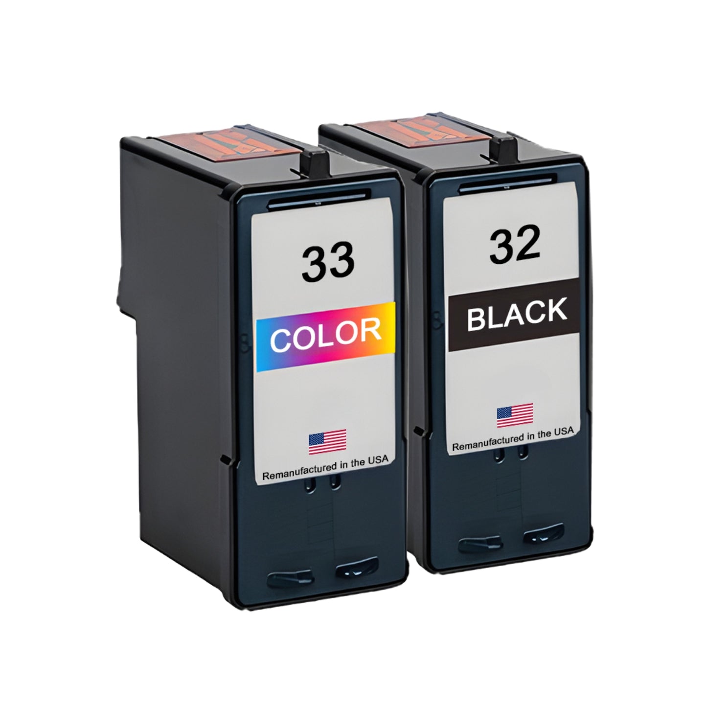 JIT Brand for Lexmark #32 Black / #33 Color Remanufactured in the USA Ink Cartridges Combo Pack