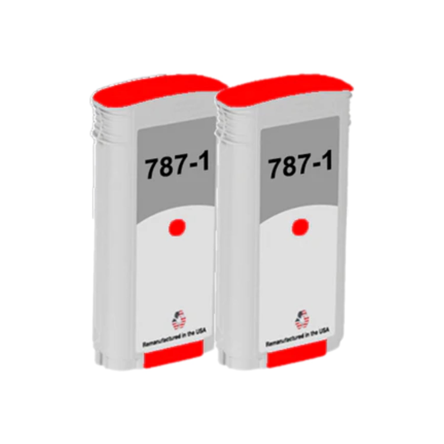JIT Brand for Pitney Bowes 787-1 Fluorescent Red Remanufactured in the USA Ink Cartridges Twin Pack