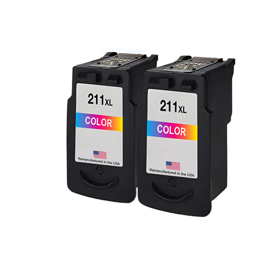 JIT Brands for Canon CL-211XL Color Remanufactured in the USA Ink Cartridges Twin Pack