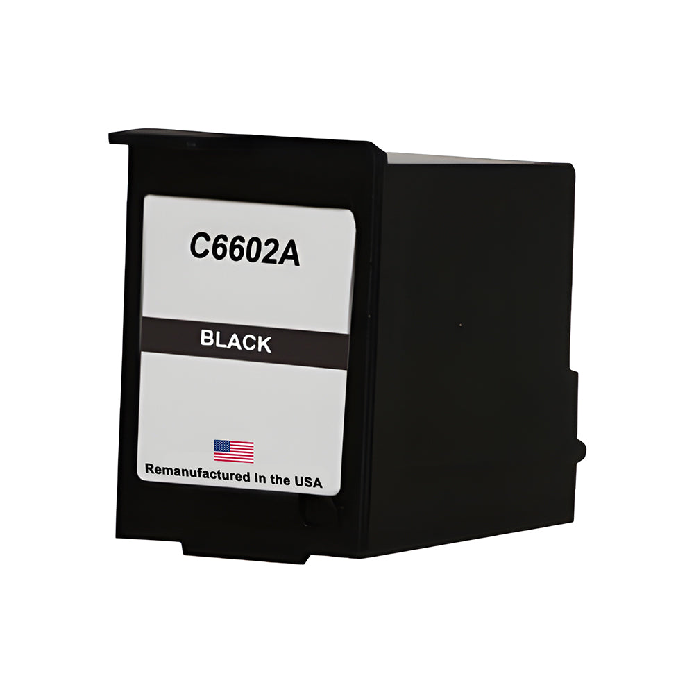 JIT Remanufactured in the USA Ink Cartridge for HP C6602A Black