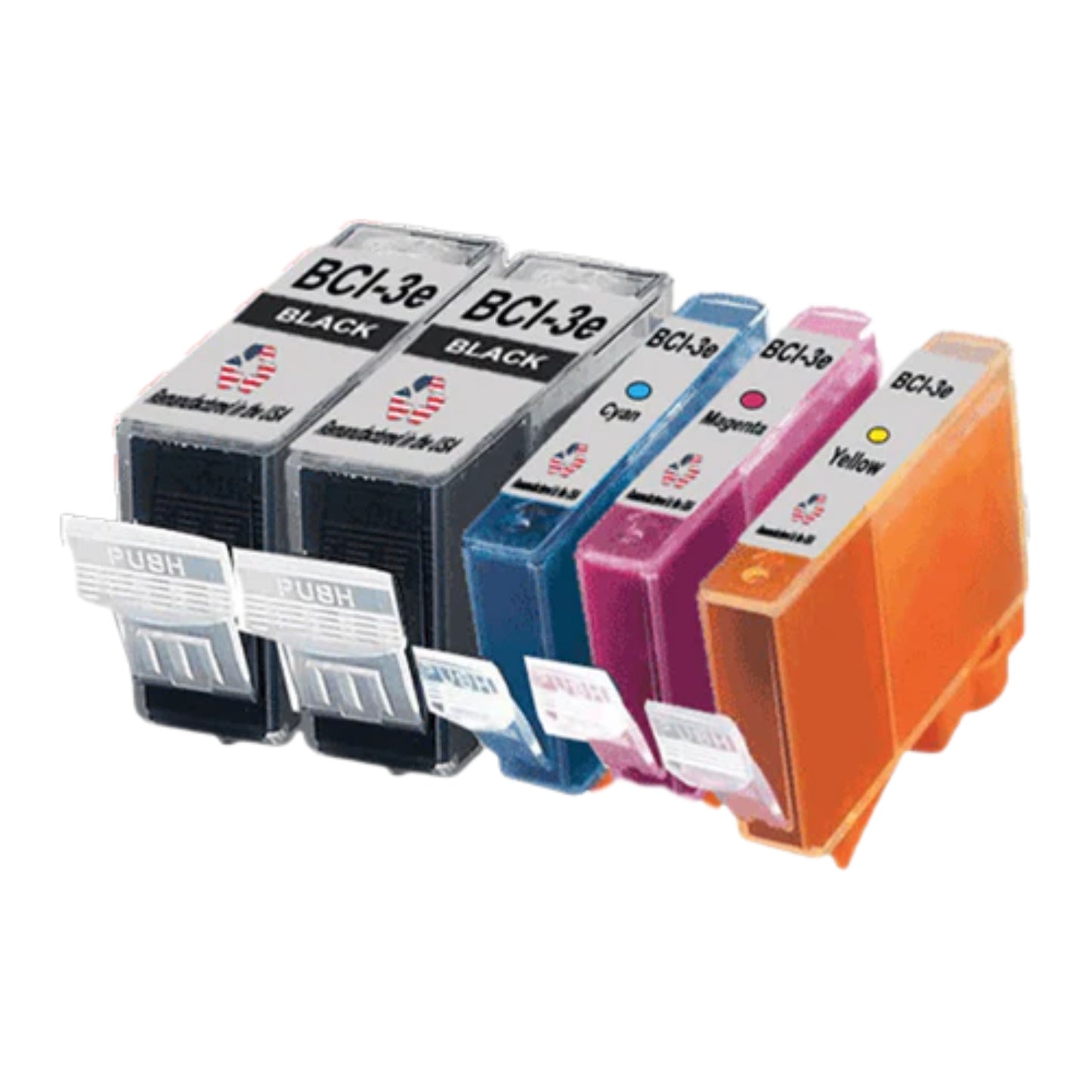 JIT Remanufactured in the USA Ink Cartridges for Canon BCI-3e 2 Black / 3 Color 5-Pack