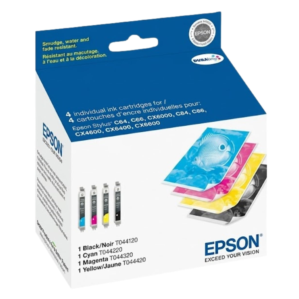 New Genuine Epson T044 Black & Color Ink Cartridges