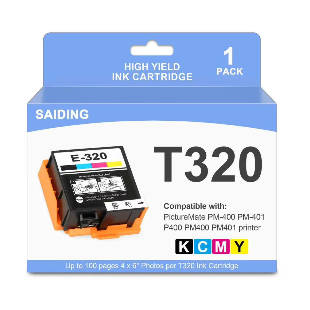 Original Epson T320 Standard Yield Black/Cyan/Yellow/Magenta Ink Cartridge, PM-400