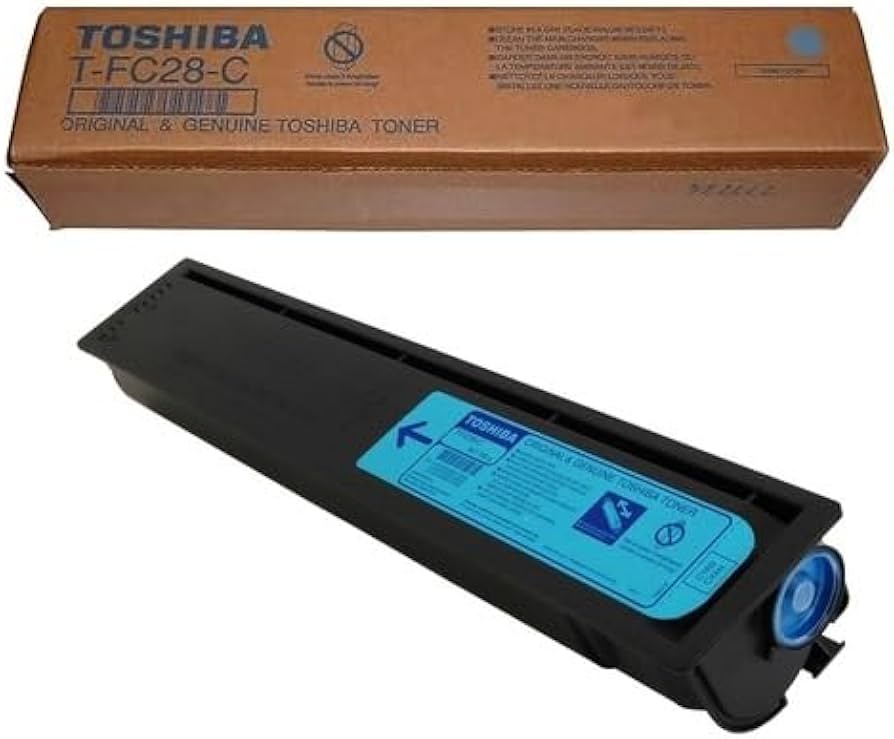 Genuine Toshiba TFC28C Standard Yield Cyan Toner Cartridge, T-FC28-C