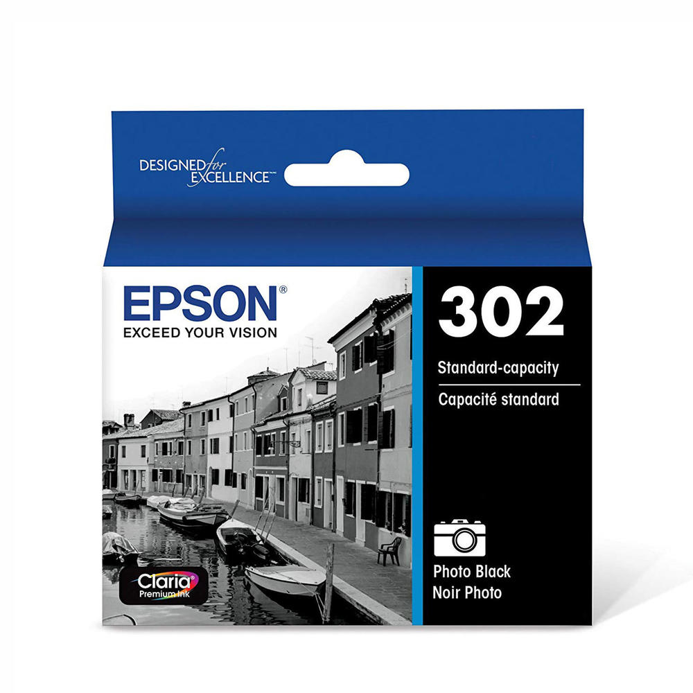 Original Epson 302 Standard Yield Photo Black Ink Cartridge, T302120