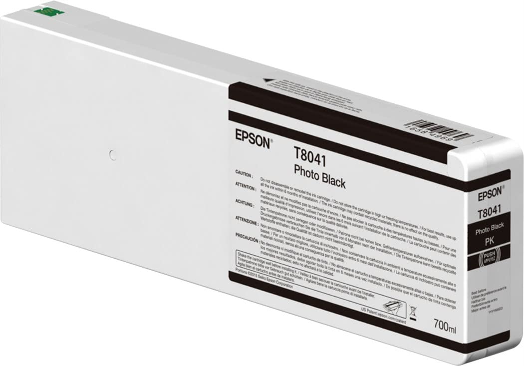 Genuine Epson 700ml UltraChrome HD Photo Black Ink Cartridge, T804100