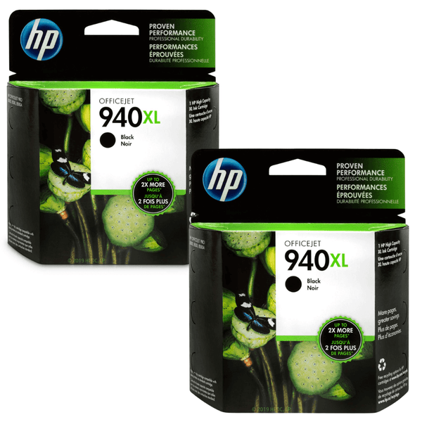 Origial HP 940XL Black High Yield Ink Cartridge, C4906AN-2 Pack