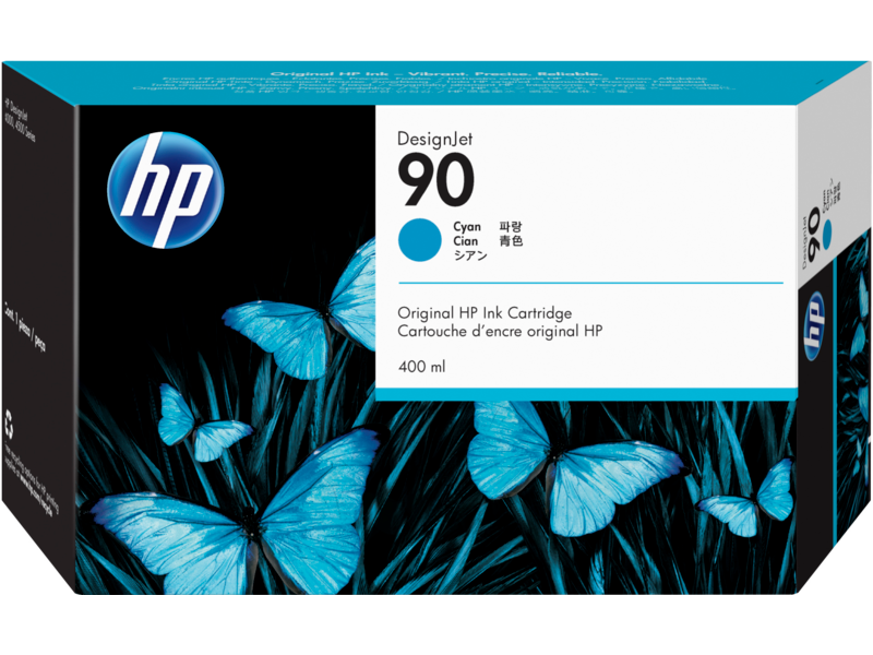 New HP 90 400-ml (C5061A) Cyan Ink Cartridge
