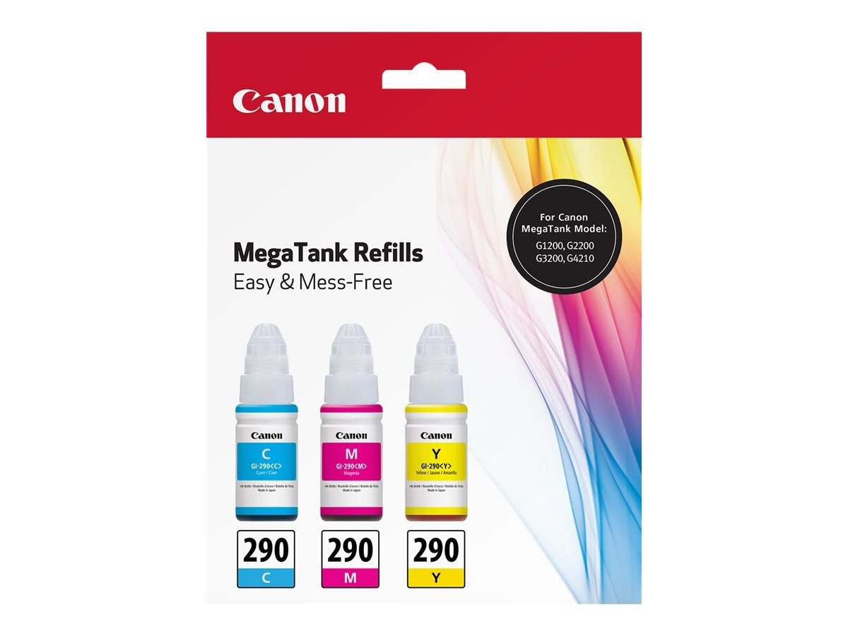 Original Canon GI-290 High Yield Tri-Color (4-Pack) Ink Bottle