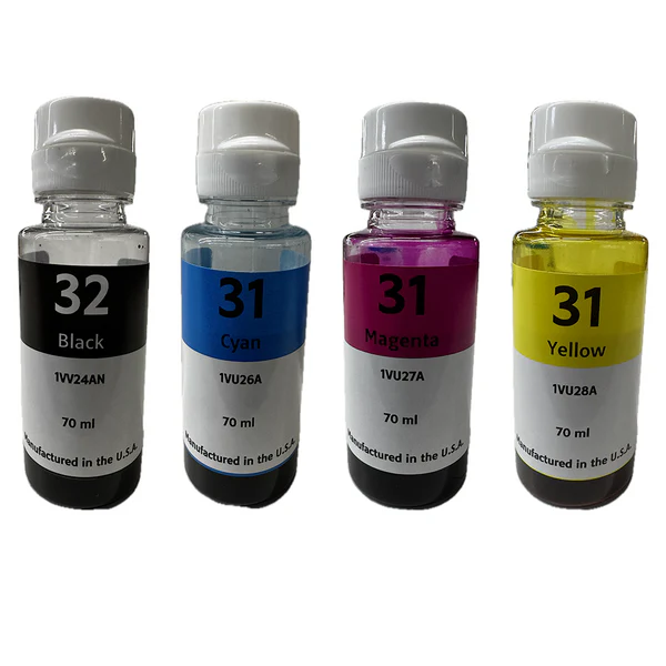 JIT Brand Replacement for HP 32 Black/ HP 31 Tri-Color 70ml Ink Bottles Made in the USA